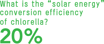 What is the “solar energy” conversion efficiency of chlorella?20%